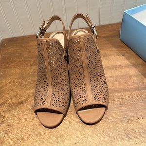 Antonio Melani heels, tan, 10M, worn once.